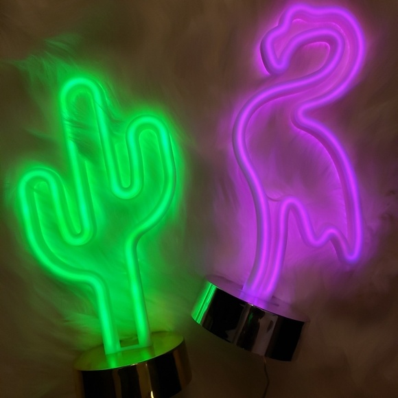 Flamingo & Cactus Neon Light - Picture 2 of 7